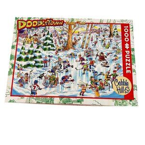 Cobble Hill Hockey Town 1000 Piece Jigsaw Puzzle • Complete Winter Hockey Scene